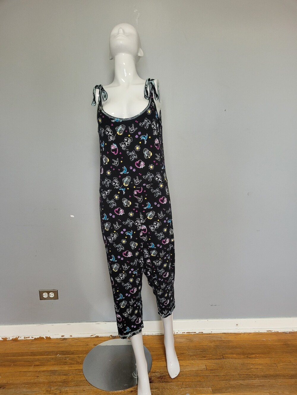 Déesse Cute Doodle Print Crop  Lounge Jumper, GUC, Size 0X - Picture 2 of 7